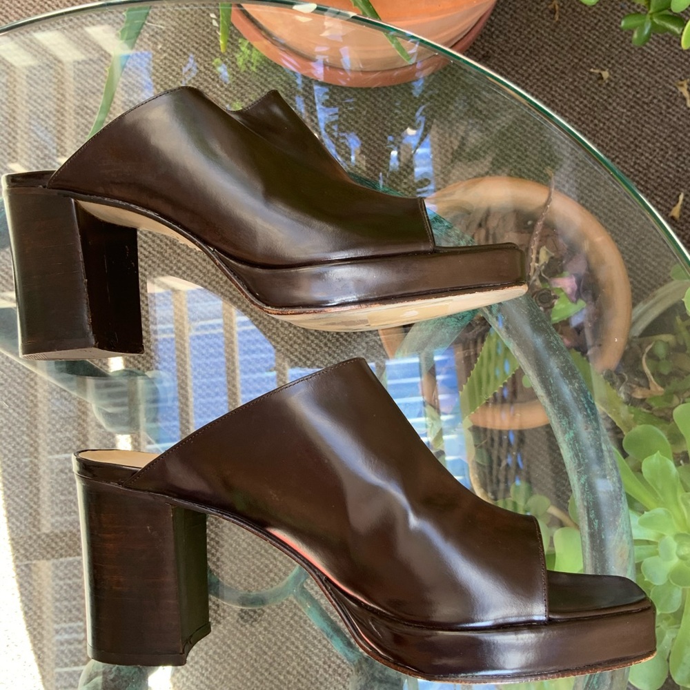 Brown Leather Size 9, Open Toe Shoes